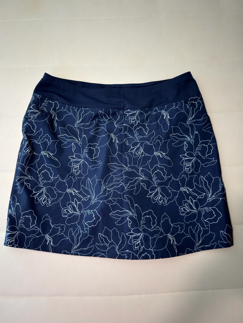 Cypress Club Navy Floral A-Line  Pickle ball Golf Tennis Athletic Skort size L